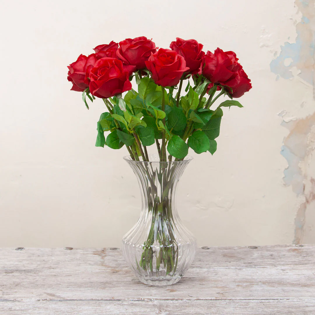 Artificial  Avalanche Rose Stem with Leaves - Image 4