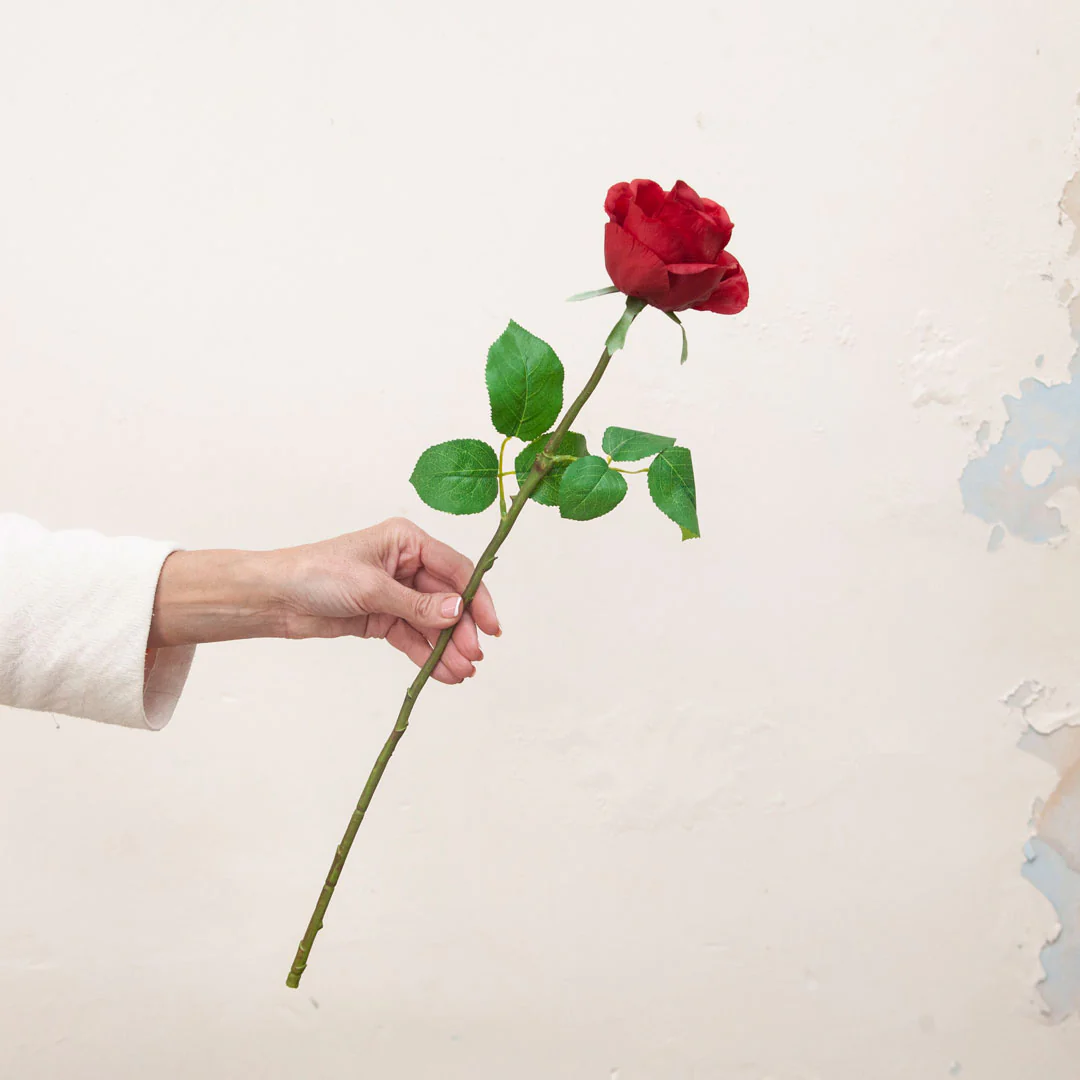 Artificial  Avalanche Rose Stem with Leaves - Image 5