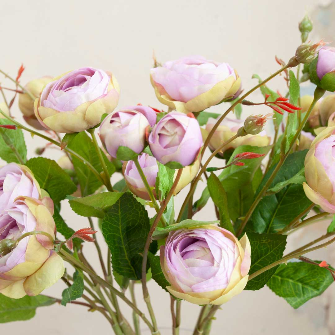 Artificial Ranunculus Stem with Buds and Leaves - Image 4