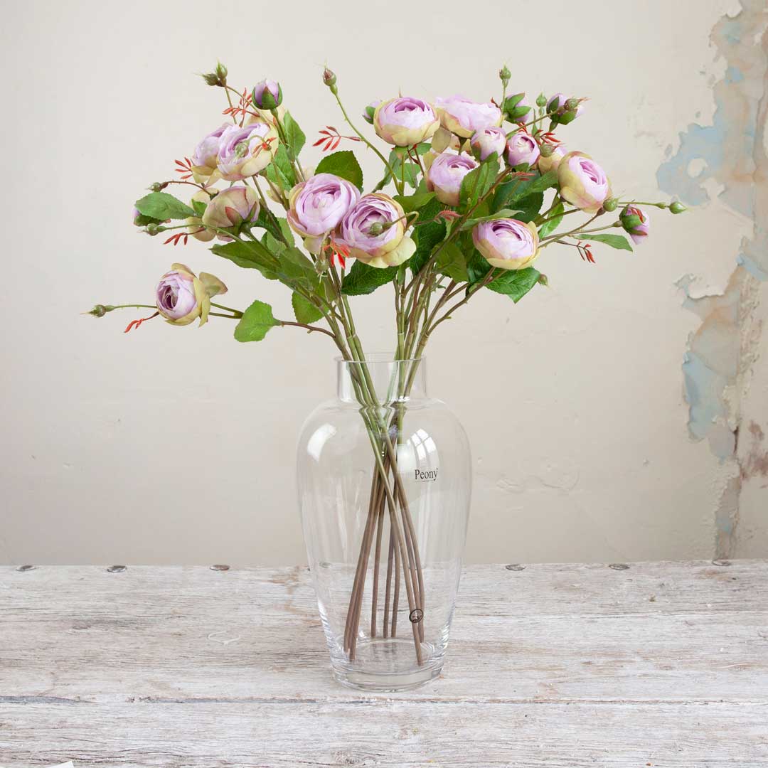 Artificial Ranunculus Stem with Buds and Leaves - Image 6