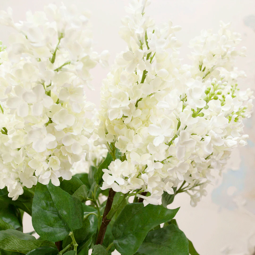 Artificial  Lilac Spray - White - Image 3