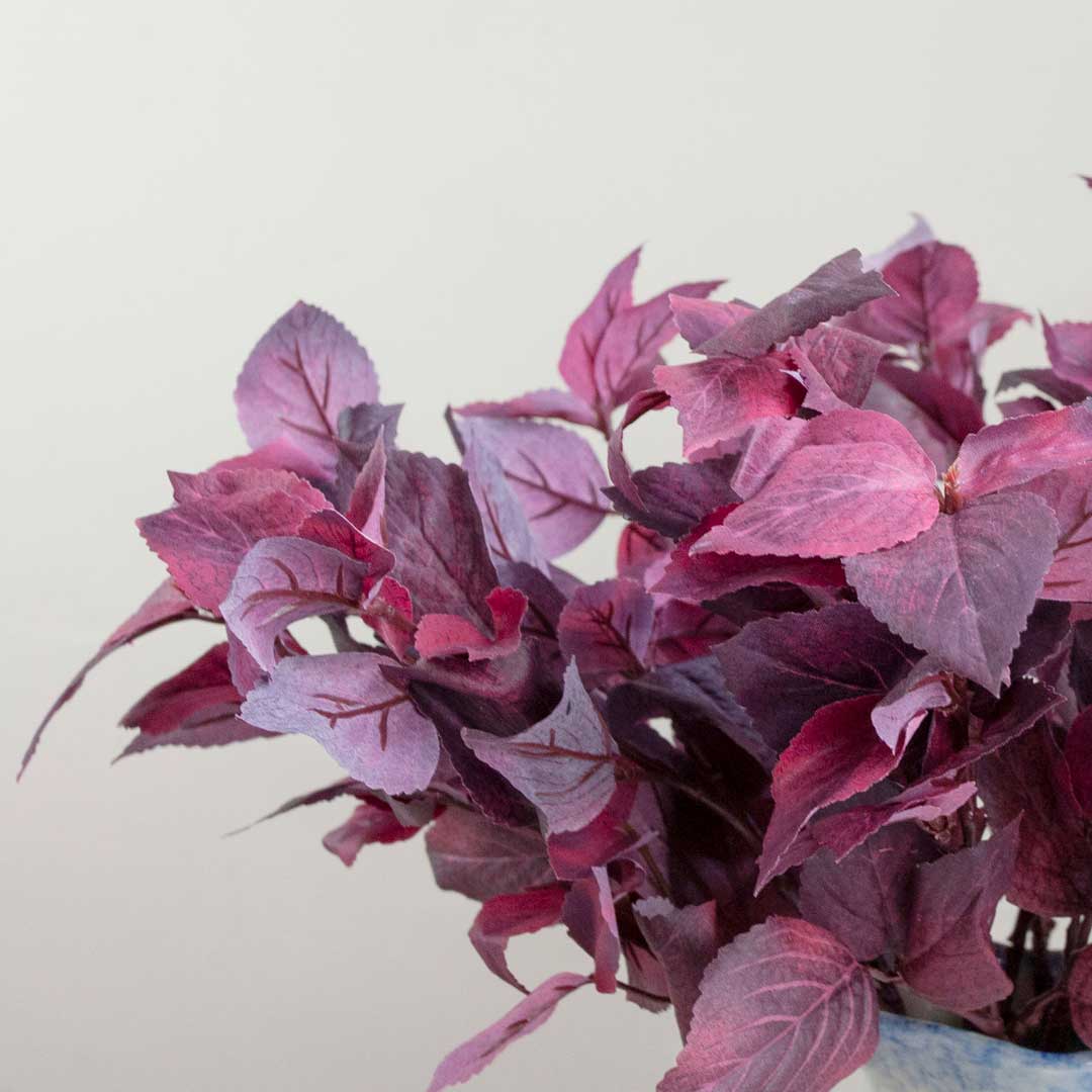 Artificial Rose Leaf Stem - Burgundy - Image 3