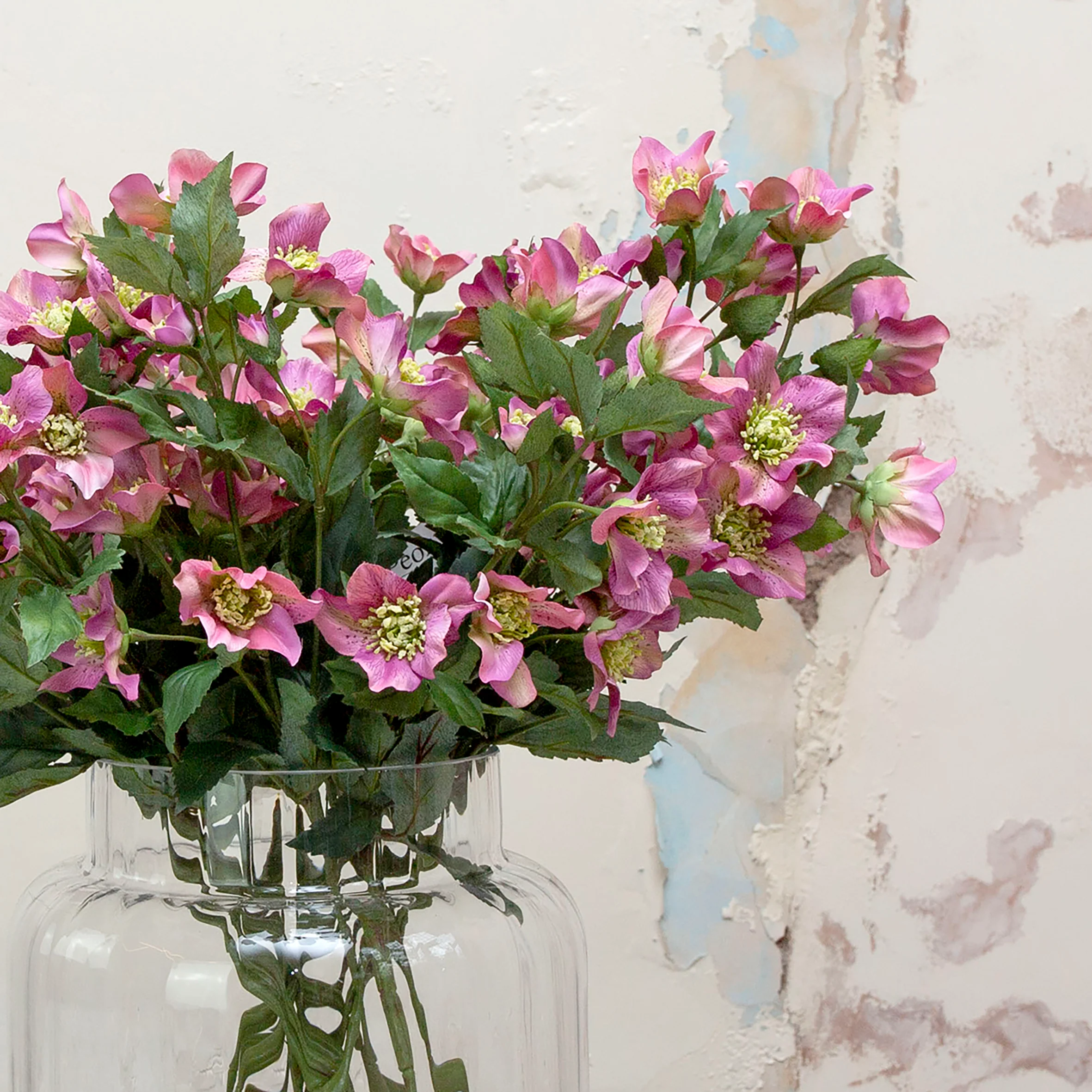 Artificial Hellebore on a long stem - Dark Pink - Image 3