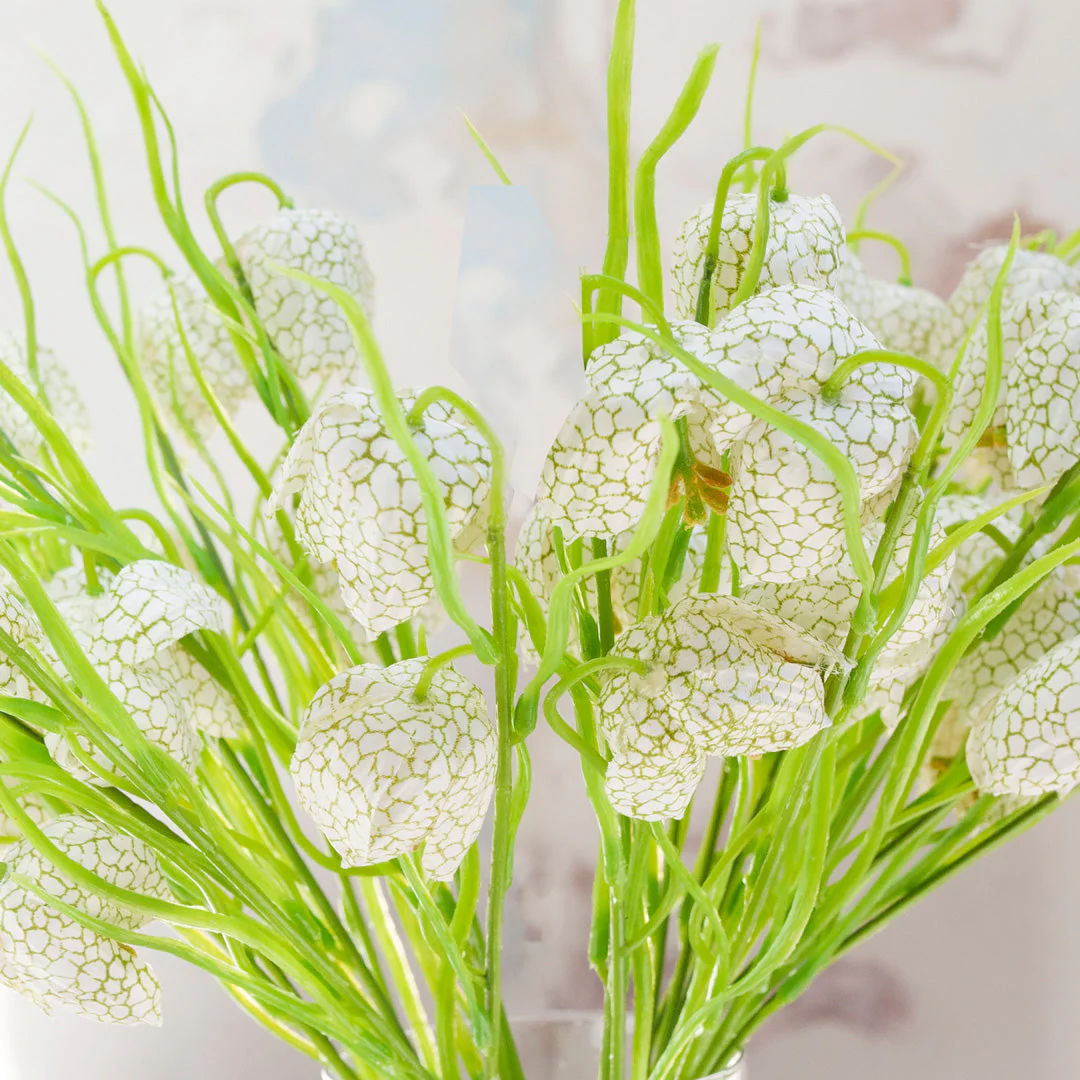Artificial  Fritillaria Stem with Leaves -  Double headed - Image 3
