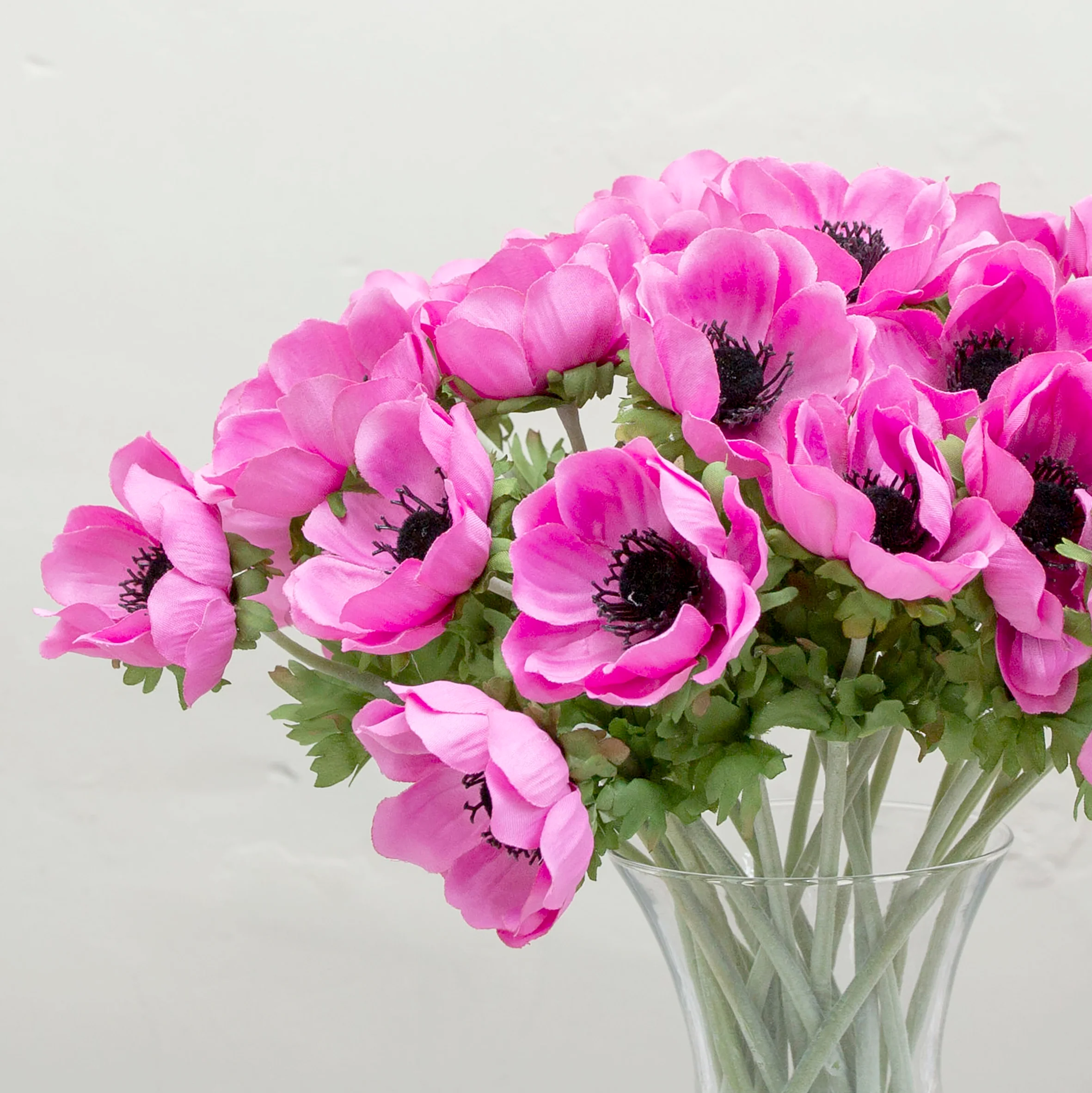 Artificial Anemone Stem with Dark Centre - Pink - Image 3