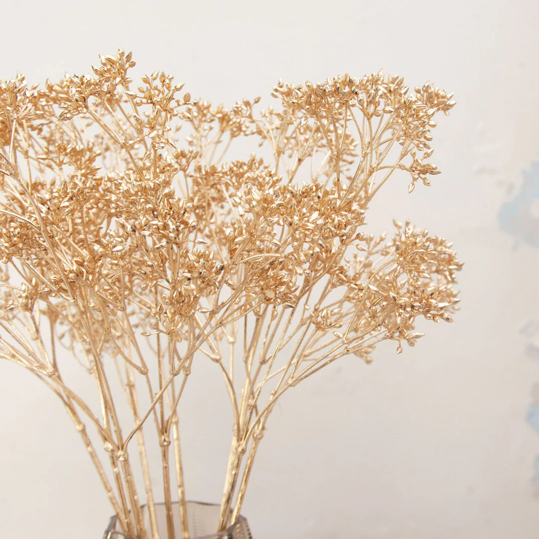 Artificial Seeded Eucalyptus Spray - Gold - Image 3